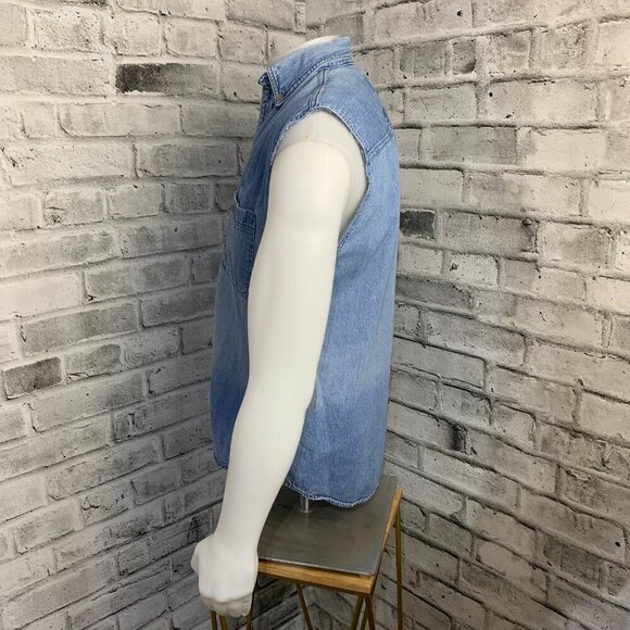 Vintage Caterpillar Denim Cut-Off Shirt - Picture 6 of 10